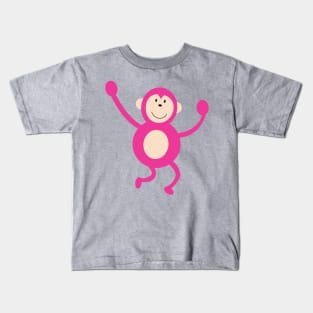 Cute Pink Dancing Monkey Kids T-Shirt